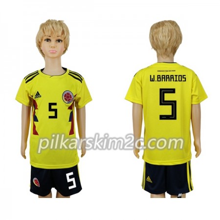 Koszulka Kolumbia W.Barrios 5 Dziecięca Główna Mistrzostwa Świata 2018 - Koszulki Piłkarskie